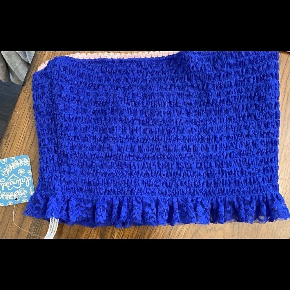 Free People Cobalt Blue Intimately ribbed tube top bra